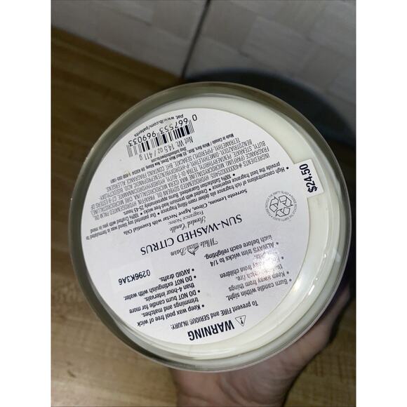 Bath Body Works 3- Wick Soy Blend Candle Sun Washed Citrus - Picture 4 of 4